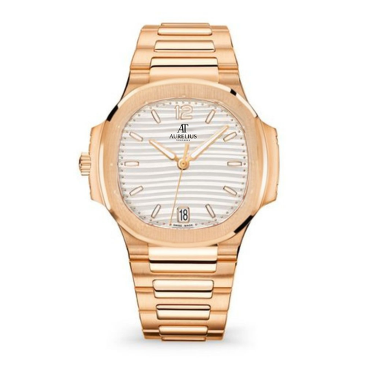 Annual Calendar 38 – White Dial | Rose Gold Tone Case & Strap
